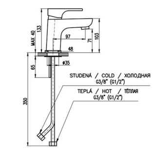 Смеситель для раковины Rav Slezak Yukon YU127.5K Хром